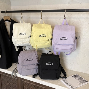 Kids Backpack Nylon Foldover Flap Large Capacity Drawstring Outdoor School Travel Casual Rucksack For Boys Girls