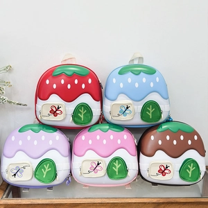 Kids Backpack Mushroom House Shaped EVA Oxford Cloth Lightweight Breathable Cartoon Bag For Kindergarten Boys Girls