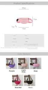 Tableau des tailles et spécifications détaillées pour sac bandoulière enfant motif cœur