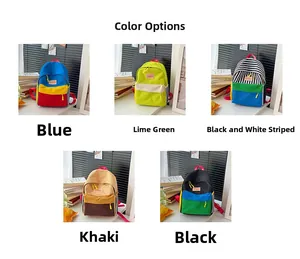 Dettaglio delle cinque opzioni di colore per zaini scolastici a righe resistenti