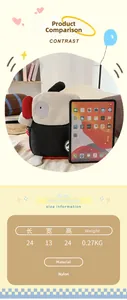 Größenangaben und iPad-Vergleich für den Cartoon-Hund Kinderrucksack aus Nylon