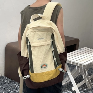 Sac à dos enfant de grande capacité avec design color-block et cordon de serrage réglable