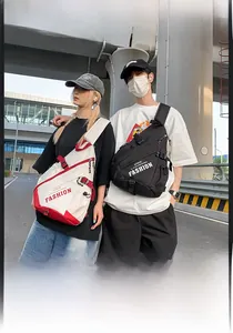 Detailed view of fashion sling bag with high-capacity compartments and adjustable straps