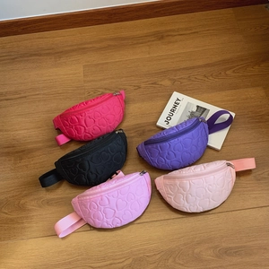 Sac Banane Enfant Matelassé Cœur Sac Poitrine Sangle Réglable Mini Sac Bandoulière Mode Douce Pour Garçons Filles