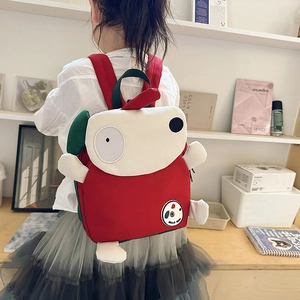 Süßer roter Hunde-Kinderrucksack mit 3D-Details für Jungen und Mädchen im Kindergarten