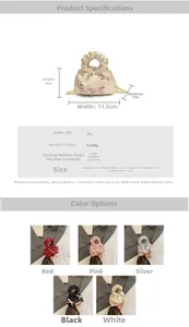 Mini bow princess handbag with ruffled handle and metal chain strap in multiple colors