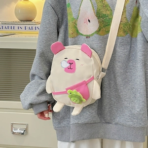 Sac bandoulière Capybara mignon avec pendentif tortue verte pour sorties décontractées