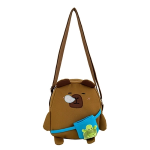 Sac bandoulière Capybara mignon avec peluche tortue et petite poche accessoire bleue