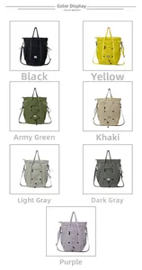 Detailed grid showing seven available colors of the large capacity kids travel tote bags