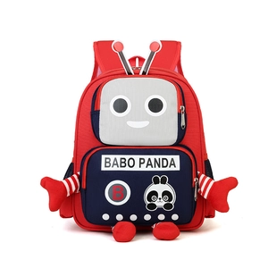 Red robot panda backpack for kids with a large capacity and cool tech creative design