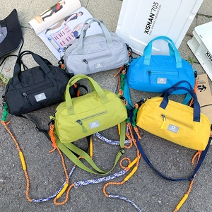 Kids Shoulder Bag Trendy Large Capacity Oxford Cloth Sporty Handbag For Boys Girls With Colorful Woven Strap