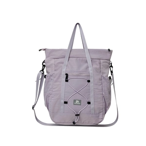 Large capacity light purple nylon travel tote bag for kids with adjustable shoulder straps