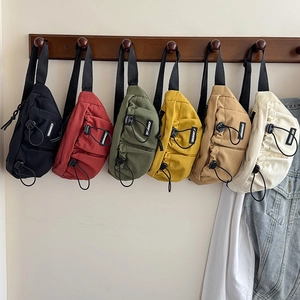 Kids Waist Bag Canvas Nylon Drawstring Adjustable Strap Casual Street Style For Boys Girls