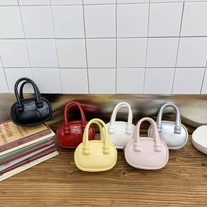 Mini Sac À Épaule Pour Enfants En Cuir PU Brillant Couleur Unie Sac À Main Bandoulière Pour Filles Bébé Mode Tendance