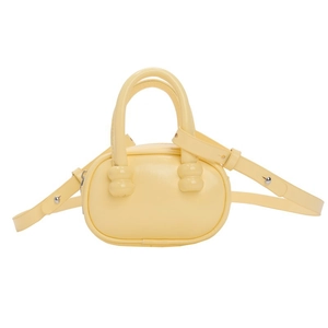 Mini sac bowling jaune citron brillant pour filles avec bandoulière réglable et anses