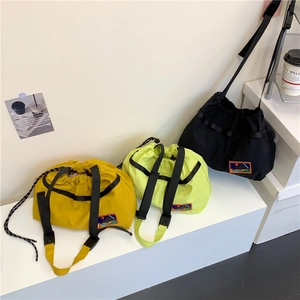 Kids Shoulder Crossbody Bag Nylon Drawstring Large Capacity Street Style Outdoor Fashion Childrens Bag