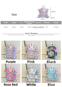 Detailed size chart and specifications for the sequined butterfly backpack for kids