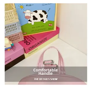 Pink glitter preschool backpack featuring a comfortable leather handle and silver metal buckles
