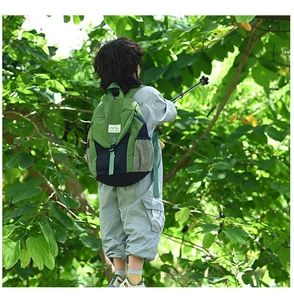 Sac à dos pour enfants en nylon vert et bleu marine pour la randonnée et le voyage
