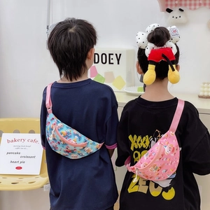 Sac de poitrine mignon pour enfants avec motif graffiti d'ours et sangle réglable