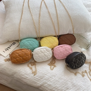 Mini Borsa A Tracolla Per Bambini Pelle PU Trapuntata Cuore Catena Dorata Borsetta Per Bambine Accessorio Moda Dolce