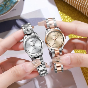 Orologio GEDI al quarzo da donna con indici in strass e cinturino in acciaio elegante