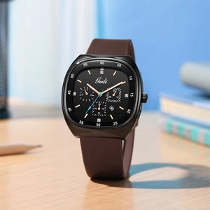 Montre À Quartz Pour Femme Bracelet En Silicone Étanche Cadran Carré Ovale Strass Calendrier Mode Sport Luxe
