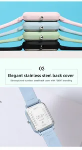 Detailed view of the water-resistant stainless steel case back for jelly silicone watches