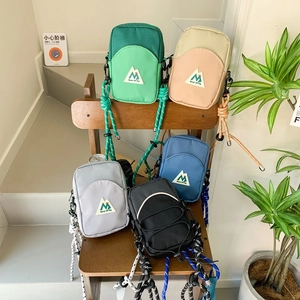 Sac Bandoulière Enfant Mini Tissu Oxford Léger Voyage Extérieur Logo Montagne Sangle Corde Garçons Filles