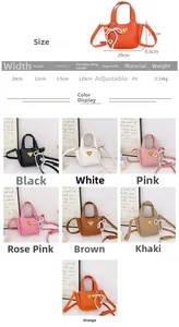 Guida alle taglie per mini borsa in PU da bambina con misure e opzioni multicolore