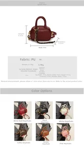 Tableau des tailles et dimensions détaillées pour mini sac bandoulière en cuir PU enfant