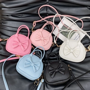 Sac À Main Enfant Sac Bandoulière Cuir PU Nœud Doux Mignon Pour Petites Filles Sangle Réglable
