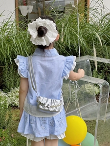 Sac à bandoulière plissé argenté pour fille avec pendentif cœur et chaîne en perles