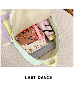 Interior view showing the large capacity and multiple compartments of the school backpack