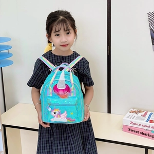 Girls sequin unicorn backpack with rainbow straps and cute cartoon horse design