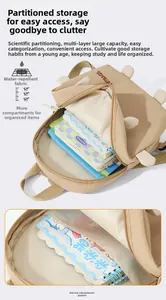 Détail de l'intérieur du sac à dos étanche pour enfant avec compartiments grande capacité