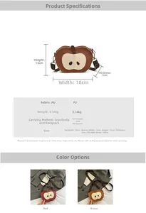Detailed size specifications for the cute apple-shaped PU leather crossbody bag