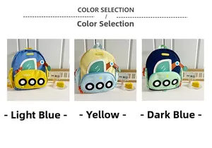 Sélection de couleurs détaillée de sacs à dos excavatrice en bleu, jaune et vert
