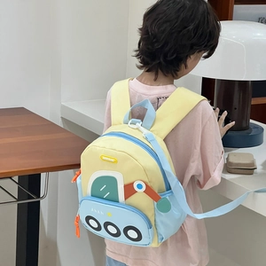 Sac à dos enfant pelleteuse jaune et bleu pour garçons et filles de l'école maternelle