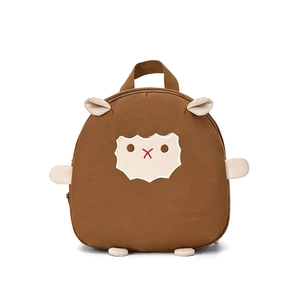 Sac à dos mouton marron pour tout-petits avec oreilles 3D et toile de coton résistante