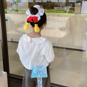 Sac à main princesse avec perles et dentelle et chouchou Mickey pour petites filles