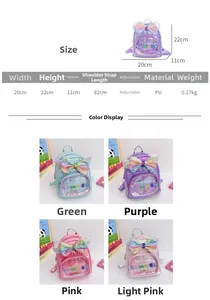 Tabella taglie e dimensioni per zainetto bimbi con fiocco di paillettes in PU