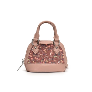 Mini sac à main rose à paillettes pour enfants avec écailles laser et fermeture éclair