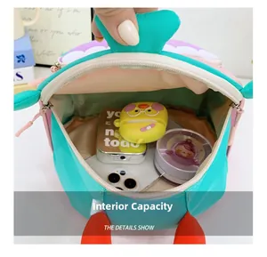 Internal capacity view of the cute cartoon backpack showing storage space for kids