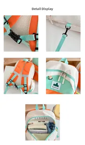 Detailed view of kids backpack with breathable mesh padding and adjustable chest buckle