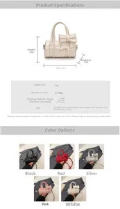 Detail view of mini cylindrical girl's bag showing dimensions and PU leather texture