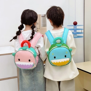 Cute shark-shaped cartoon backpack for toddlers with waterproof design for boys and girls