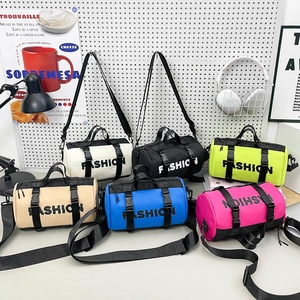 Sac À Bandoulière Cylindre En Nylon Pour Enfants Imprimé Lettres Sangle Réglable Style Streetwear Sport Décontracté