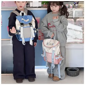 Detailed view of large capacity kids backpacks with adjustable buckles in lifestyle scene