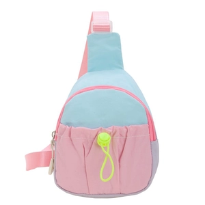 Sac de poitrine enfant tricolore à cordon de serrage aux tons pastel macaron